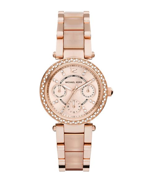 michael kors mini parker rose gold watch mk6110|michael kors mini rose dial.